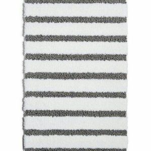 Charter Club Elite Stripe 19.3" x 34" Fashion Skid Resistant Bath Rug Gray White